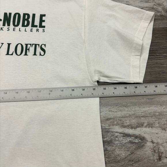 Vintage 90s Yikes! Barnes & Noble College Booksellers White Mens XL Promo Tee - Picture 5 of 7